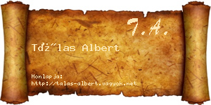 Tálas Albert névjegykártya