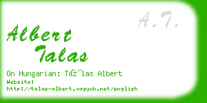 albert talas business card